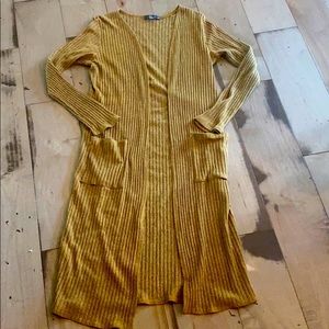 Mustard MIDI Duster Cardigan